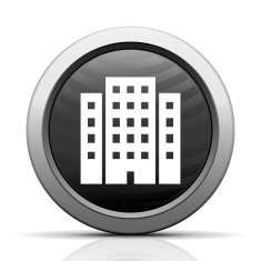 Office Building icon on a round button N60