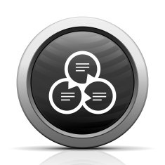 Venn Diagram icon on a round button N44