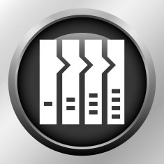 Flowchart icon on a round button N119