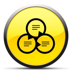 Venn Diagram icon on a round button N46