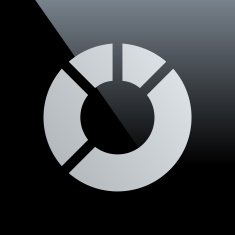 Donut Chart icon on a black background N12