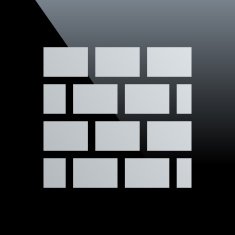 Wall icon on a black background N10