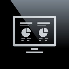 Computer Monitor icon on a black background N15