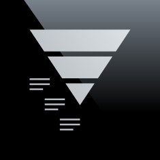 Pyramid icon on a black background N7