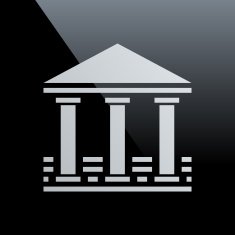 Bank icon on a black background N15