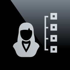 Businesswoman icon on a black background N11