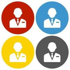 Businessman icon on circle buttons N31