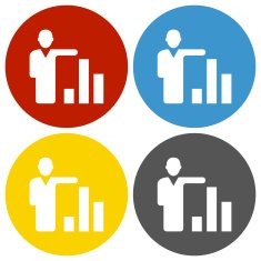 Businessman icon on circle buttons N32