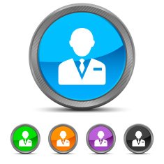 Businessman icon on circle buttons N33