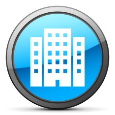 Office Building icon on a round button N66