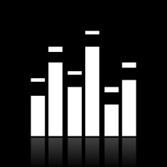Equalizer icon on a black background