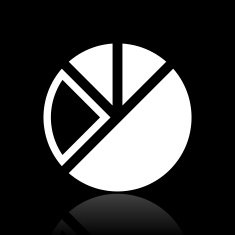Pie Chart icon on a black background N11