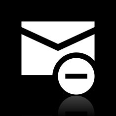 Email icon on a black background