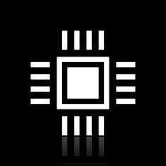 Computer Chip icon on a black background N3