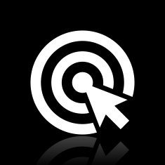 Target icon on a black background N14
