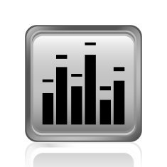 Equalizer icon on a square button