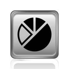Pie Chart icon on a square button N19