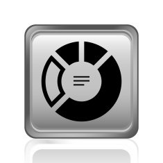 Donut Chart icon on a square button N29
