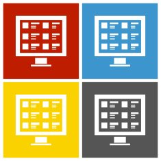 Computer icon on square buttons N2