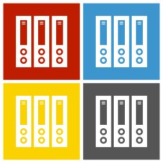 Computer Server icon on square buttons