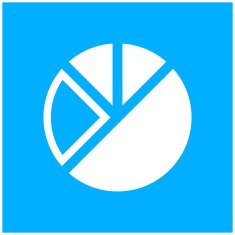 Pie Chart icon on a blue background N7
