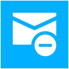 Email icon on a blue background
