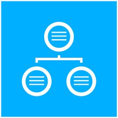 Flowchart icon on a blue background N17