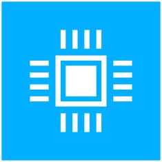 Computer Chip icon on a blue background N2