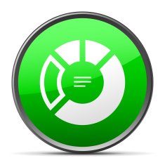 Donut Chart icon on a round button N66