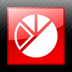 Pie Chart icon on a square button N20
