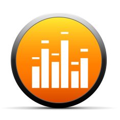 Equalizer icon on a round button N3