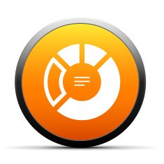 Donut Chart icon on a round button N68
