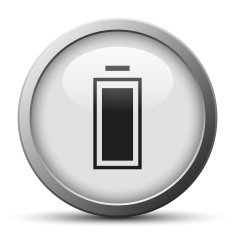 Battery icon on a silver button