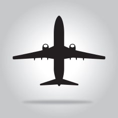Black Airplane Icon