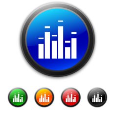 Equalizer icon on round buttons