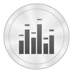 Equalizer icon on a round button N4