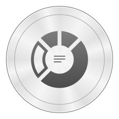 Donut Chart icon on a round button N69