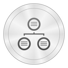 Flowchart icon on a round button N127