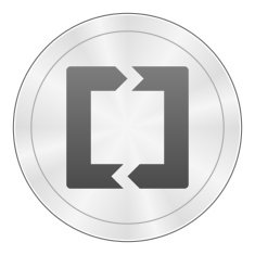 Chevron Chart icon on a round button N66
