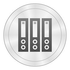 Computer Server icon on a round button N4