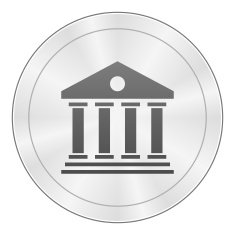 Bank icon on a round button N68