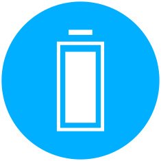 Battery icon on a round button N6