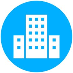 Office Building icon on a round button N71