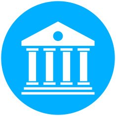 Bank icon on a round button N69