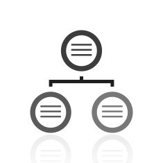 Flowchart icon on a white background N85