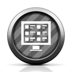 Computer icon on a round button N10