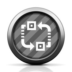 Conveyor icon on a round button N43