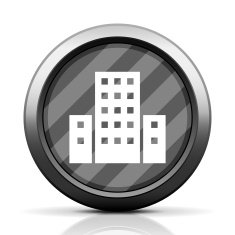 Office Building icon on a round button N72