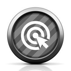 Target icon on a round button N64