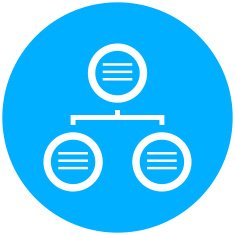 Flowchart icon on a round button N128